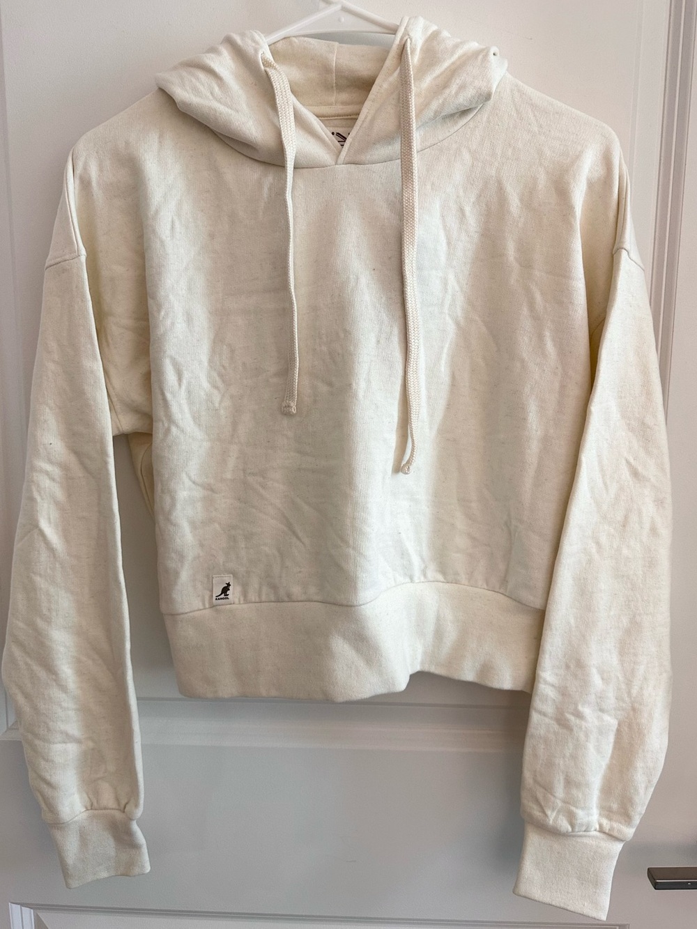 Kangol Cropped Cream Hoodie NWT Medium